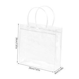 Dokpav 30Pzs Bolsas de Regalo de PVC Transparente con Asas, Bolsas de Plástico Reutilizable, Bolsas de Compras, Bolsas de Dulces para Bodas, Fiestas, Cumpleaños, Escolares, 20 * 20 * 8Cm