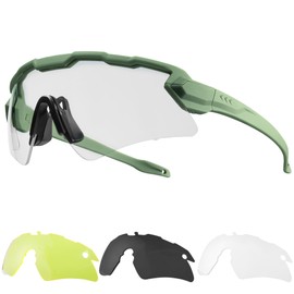 1TG Tactical Cycling Glasses, Airsoft Glasses Tactical Protective Glasses, Sports Glasses Sports Sunglasses for Men, Women, Airsoft, Paintball, Hunting, CS, Cycling, Running, Hiking, OD Green