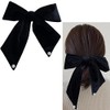 Big Velvet Hair Bows Clips for Girls Women Bow Pearl