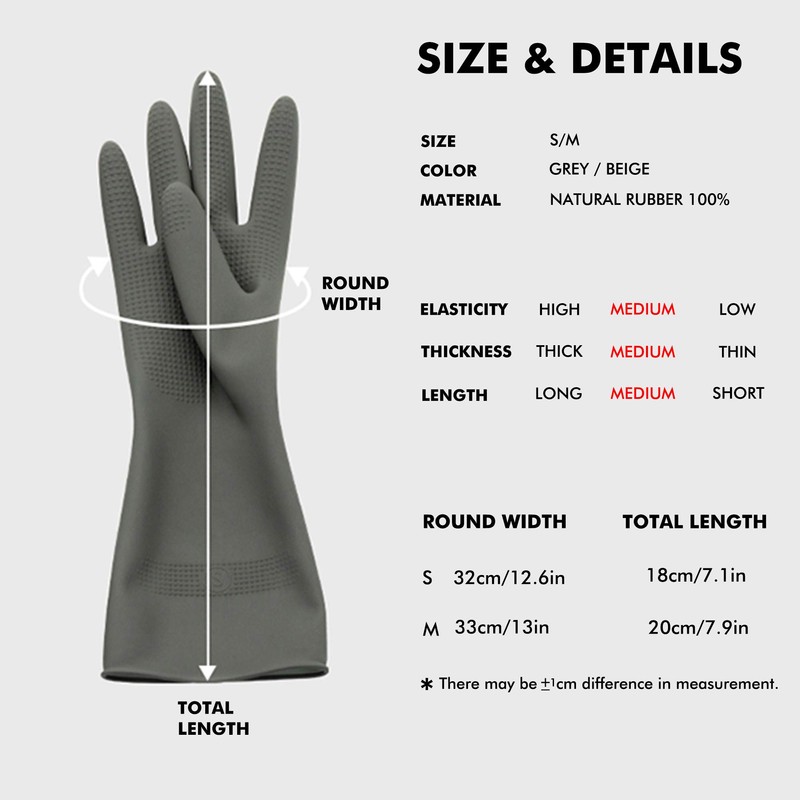 [Sengong] Rubber gloves, Latex, Size M (Choose 1)