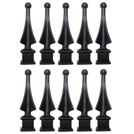 3/4" Black Plastic Four-Sided Spire Wing Tip Finial Fence Topper for Iron Picket Fence (10, 3/4")