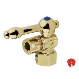 Kingston Brass 1/2" IPS X 3/8" OD Comp Angle Stop Valve - Brushed Nickel