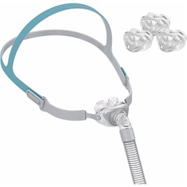 Almohadilla nasal mejorada para mascarilla de silicona debajo de la nariz. Accesorio de repuesto con arnés, marco, tubo y 3 almohadillas nasales.