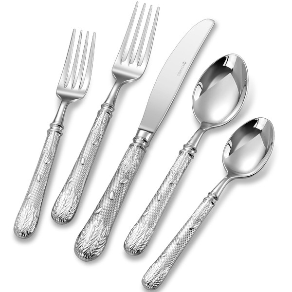 KEAWELL Premium Versailles Silverware Set, 20-Piece Flatware for 4, 18/10