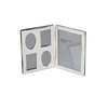 5x7 Silver Plated Flat Edge Double Photo Picture Frame -