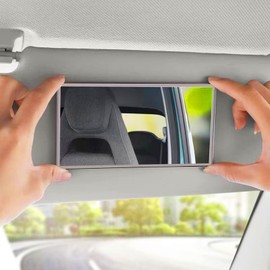 Stainless Steel Car Sun Visor Vanity Mirror, Unbreakable Rear View Sun-Shading Cosmetic Mirror