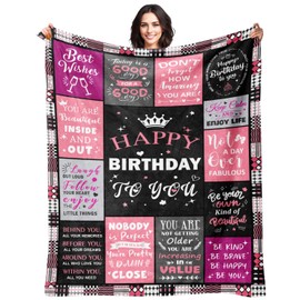 Birthday Gifts for Women Happy Birthday Decorations Blanket Gifts for Women Birthday Unique Birthday Gifts for Women Friendship Mom Wife Girl Grandma Sister Funny Birthday Gifts Throw Blanket 50"x60"