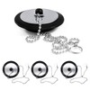 3-Pack Stainless Steel Sink Plug with Chain | Universal Drain