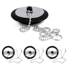 3-Pack Stainless Steel Sink Plug with Chain | Universal Drain Stopper Bath Plug for Kitchen/Bathroom/Laundry