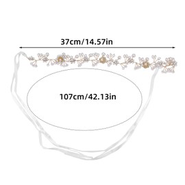 Flower Girl Headpiece, Pearl Flower Headband Bridal Crown Charming Glass Crystal Wedding Hair Accessories for Brides