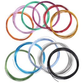 KONTONTY 12rolls Aluminum Wire for DIY Crafting Jewelry Making and Sculpting Bendable Easy to Cut Craft Accessory Random Colors