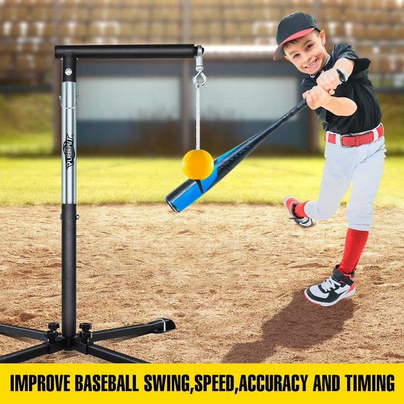 PLAYAPUT Baseball Softball Batting Tee with Tethered Ball, Auto Reset