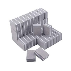 Juego de 20 miniesponjas de doble cara para pulir uñas (gris)