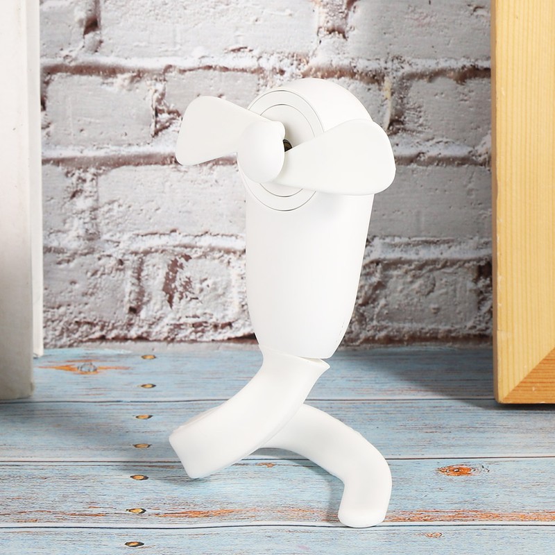 Electric Versatile Small Portable Fan USB Rechargeable Handheld MultiFunctional Cooler(White