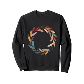 Autumn Leaf Wreath Botanical Circle Sweatshirt