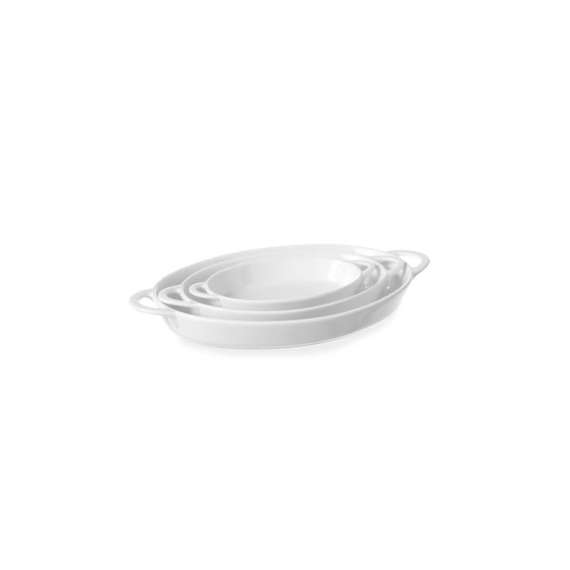 Hendi Oval Oven Dish with Ear Handles, Brilliant White