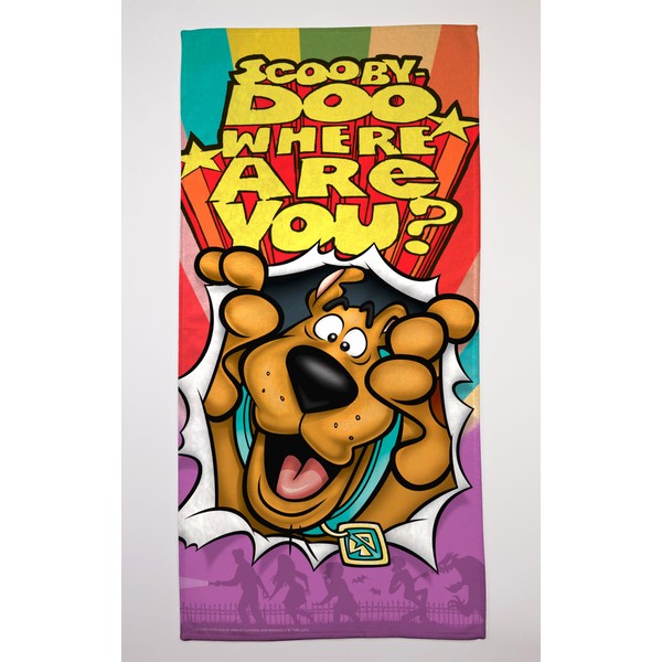 Scooby-Doo! Mystery Machine Beach Towel, Cartoon Character Design, Kids Bath