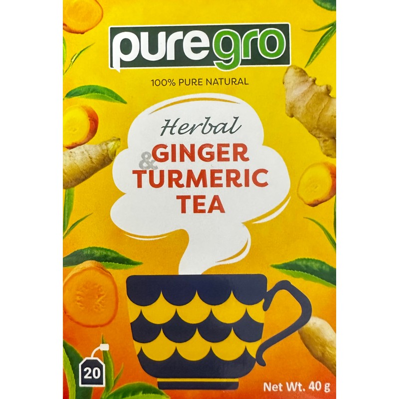 Puregro Ginger & Turmeric Tea 40g (20 TEA BAGS) |