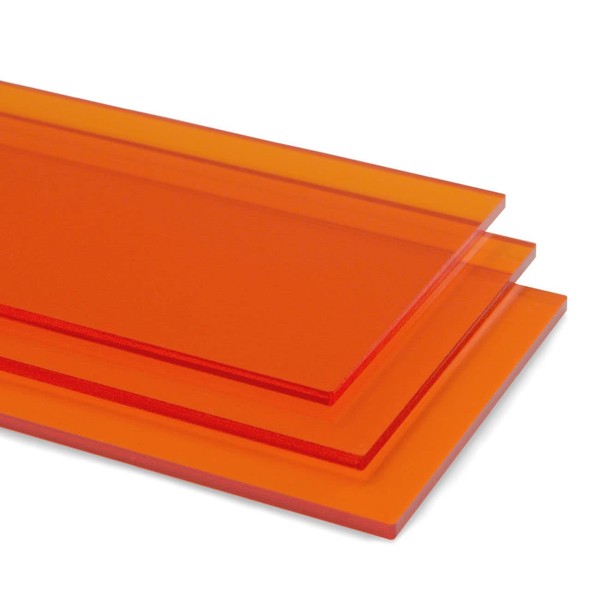 3mm Colour Acrylic Sheet Plastic A5 / A4 / A3 Cut to Size (Colour Tint - Amber Orange 300, A3-297mm x 420mm)