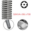 COMOK 10pcs 50mm Long 1/4 Inch Hex Shank T30 Torx