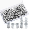 60 Pcs Rivet Nuts Set, M6 Stainless Steel Rivnuts, Flat