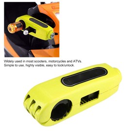 Terisass Motorcycle Handle Lock Handlebar Brake Throttle Safety Anti-Theft Device (Yellow)