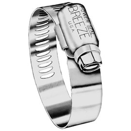 BREEZE CLAMP 63020 Breeze Marine Grade Hose Clamp, Stainless Steel, 13/16" To 1-3/4", Pack Of 10-2490118