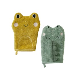 Vertbaudet Animorigolo Face Cloth, Green, Pack of 2