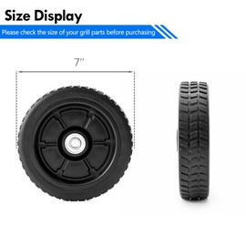 Grillflame Pro 22 34 Grill Wheels Replacement Parts for Traeger Pro Series 780 575 34 22 Front Wheels Bronson 20 Eastwood 22 34 KIT0138 7 Inch Plastic BBQ Wheels with Axle Smoker Grill Accessories