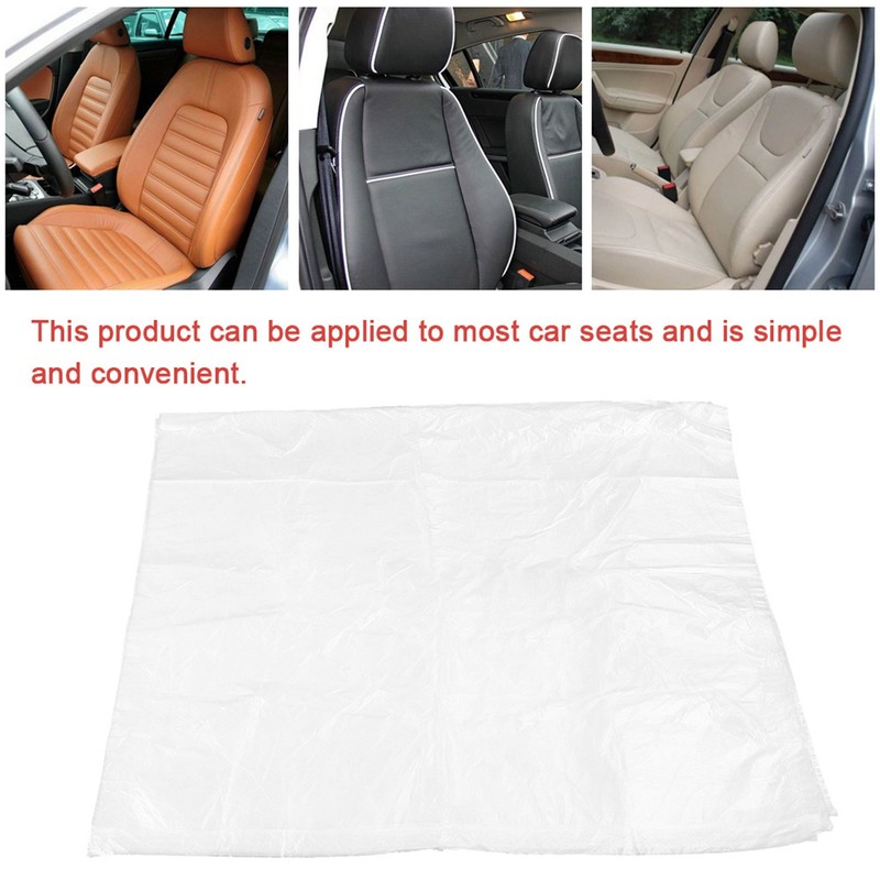 100pcs Disposable Plastic Car Seat Covers Protectors Mechanic Valet Roll