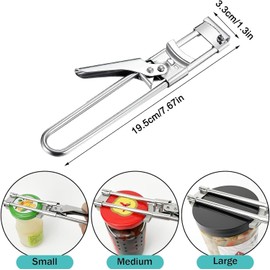 WFRGOPZI Can Opener, Lid Opener for Screw Jars, Lid Opener, Adjustable Can Opener, Stainless Steel, Non-Slip Seniors Jar Opener, Lever Can Opener for Various Lids (Silver)