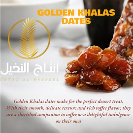 Golden Khalas Saudi Dates – 4 PACK-BOX 8.8 lbs Premium, Juicy & Naturally Sweet | Soft Texture, High Fiber & Antioxidants Dried Dates | Healthy Snack – Vacuum-Sealed for Freshness