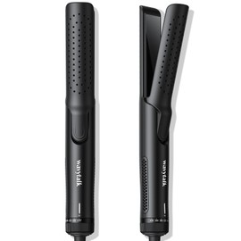 Wavytalk 1 Inch Curling Iron, Airflow Styler with 360° Cooling Air to Lock in Curls Quicker, Hair Straightener and Curler 2 in 1 for All Hair Types, Black