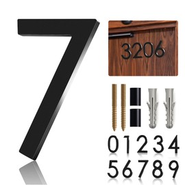 Floating Shadow House Number for Outside - Large 5 Inch Modern House Address Numbers with Nail Kit Black Acrylic Outdoor Address Sign for Home Garden Door Mailbox Decor, 911 Visibility Signage (7)