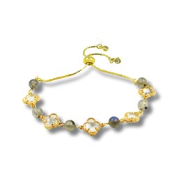 Harmi&Aur Women's Lucky Clover Crystal Bracelet Chain Bracelet Energy Charm Gift Adjustable Charm Jewelry