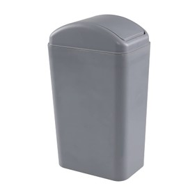Joyeen 14 Liter Plastic Swing Lid Trash Can, Small Wate Can (Grey)