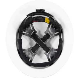 Dynamic WolfJaw Fiberglass Full Brim Hard Hat with Wheel Ratchet, 8 Point Suspension, ANSI/ISEA Z89.1 Type 1 Certified, Glass G Electrical Rating, White (280-HP1481USA-01)