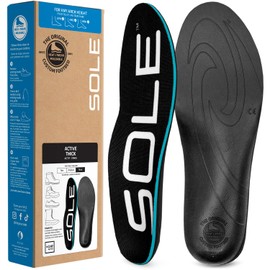 SOLE Active Thick Insoles - Custom Moldable Orthotic Support for Any Arch Type, Plantar Fasciitis Relief - Mens Size 10/Womens Size 12, Regular, 1 Pair