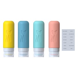 Zafit TSA Approved 3oz Leakproof Travel Bottles for Toiletries, Refillable Containers for Shampoo Conditioner Lotion Body Wash(Multicolored B)