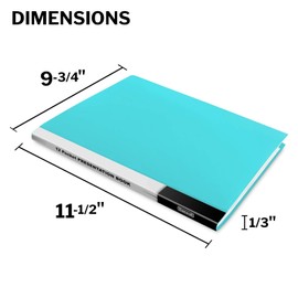 Dunwell Binder with Plastic Sleeves 12-Pocket - Presentation Book 8.5x11 (Aqua), Portfolio Folder with 8.5 x 11 Sheet Protectors, Displays 24 Pages Letter Size Papers, Acid Free Archival Quality