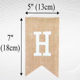 Happy Birthday Banner for Birthday Party Decorations, Rustic Burlap Bunting Swallowtail Flags