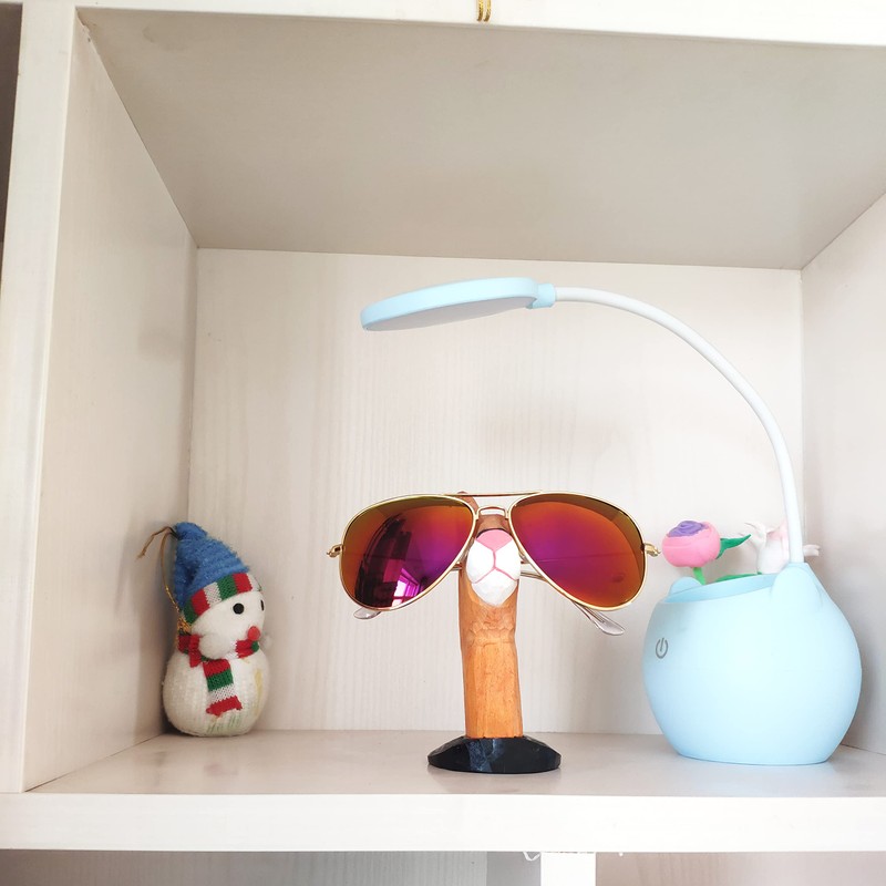 TXXMA Wood Eyeglass Stand Handmade Carved Spectacle Holder Sunglass Holder