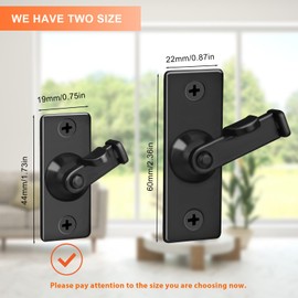 KOVOSCH 2 Pack Screen Door Latch 90 Degree, 1.73 x 0.75 Inches Gate Latch Sliding Screen Door Lock Barn Door Latch, Black