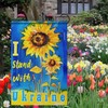 BlissYard I Stand with Ukraine Garden Flag Ukraine Sunflower Flags