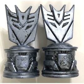 Hasbro Trans Formers Chess 2007 Replacement Part Two Deception Emblem Silver Pawns NEW