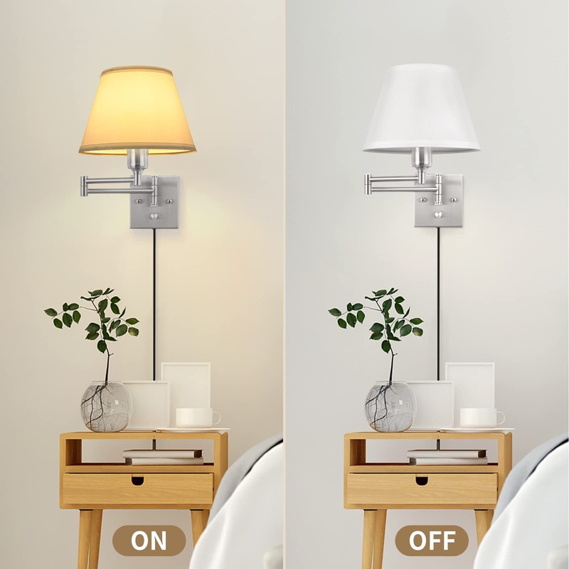 TRLIFE Wall Sconce Plug in, Dimmable Wall Sconces Set of