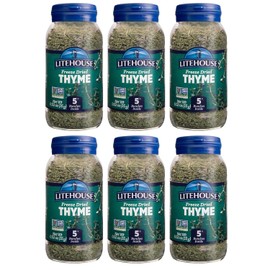 Litehouse Freeze Dried Thyme - Substitute for Fresh Thyme, Jar Equal to 5 Thyme Fresh Bunches, Organic, Thyme Seasoning, Non-GMO, Gluten-Free - 0.52 Ounce, 6-Pack