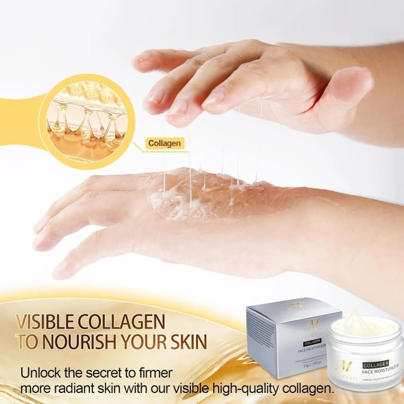 Crema Hidratante Facial Con Colágeno, Crema De Noche Antieda