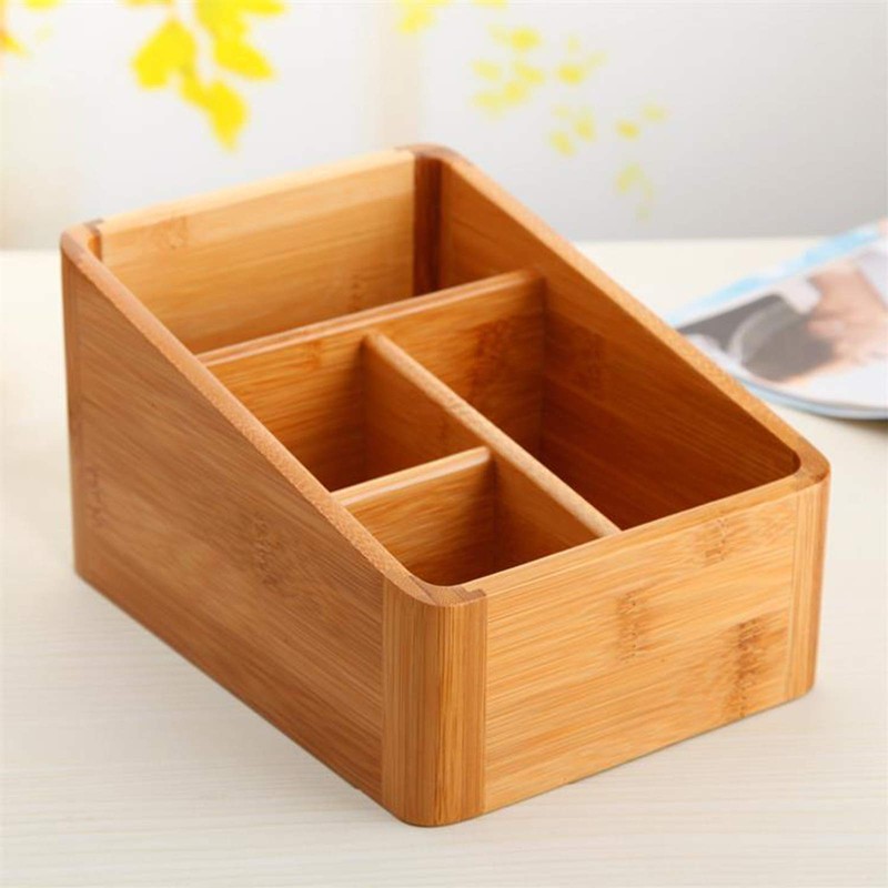 Holzsammlung Desk Organiser Multifunctional Bamboo Storage Boxes Office Box with