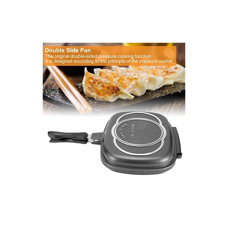 CHICIRIS Double Sided Frying Pan, Aluminum Grill Pan for Kitchen,
